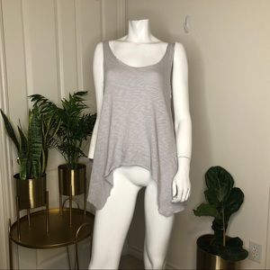 Light Space Grey Distressed Boho Cotton Tank Top